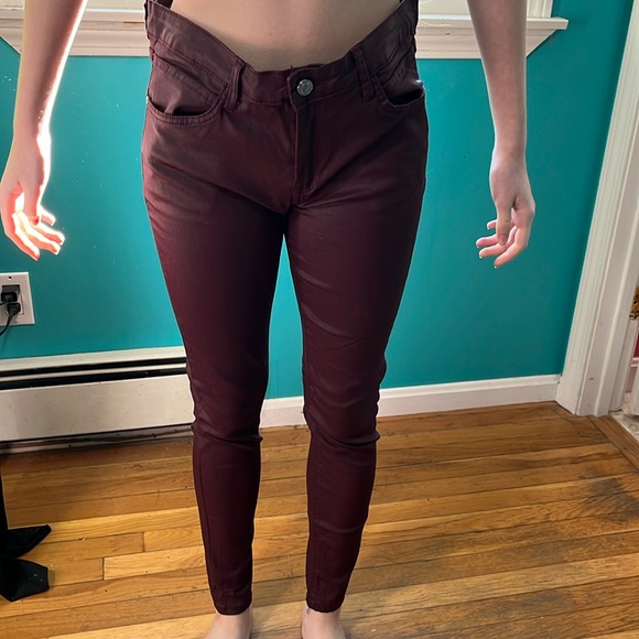 MNG Size 8 Burgundy Jeans - Picture 1 of 3